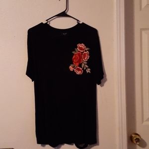 Black shirt with flowers